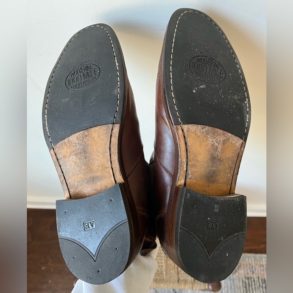 Wolverine 1000 Mile Shoes Men’s 10.5 Montague Pull On Chelsea Boot Red Brown - Picture 8 of 9